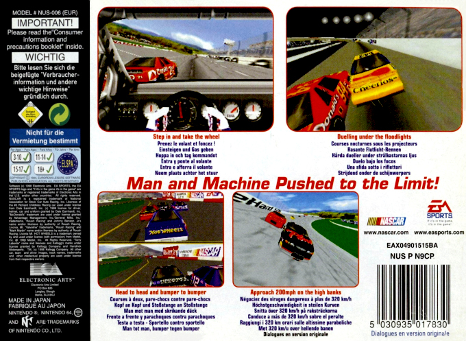 NASCAR 99 — box-2D-back (EU)