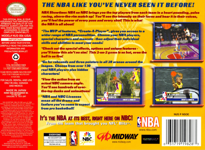Nba Showtime - Nba On Nbc — box-2D-back (US)