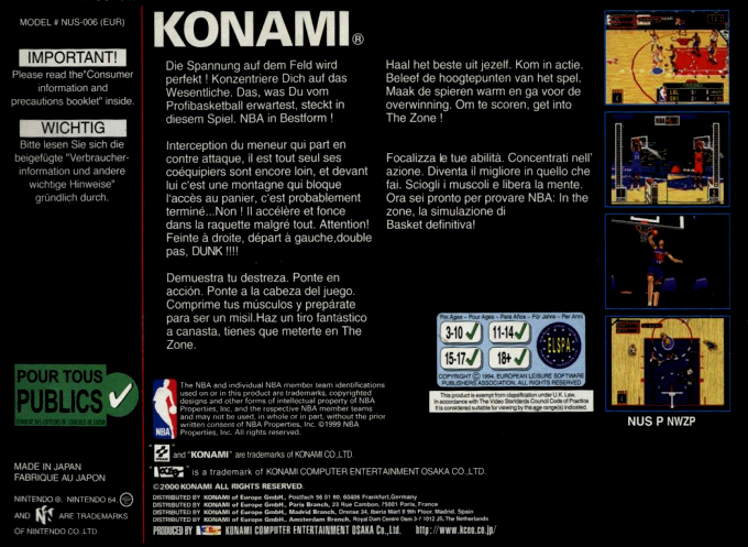 NBA in the Zone 2000 — box-2D-back (EU)