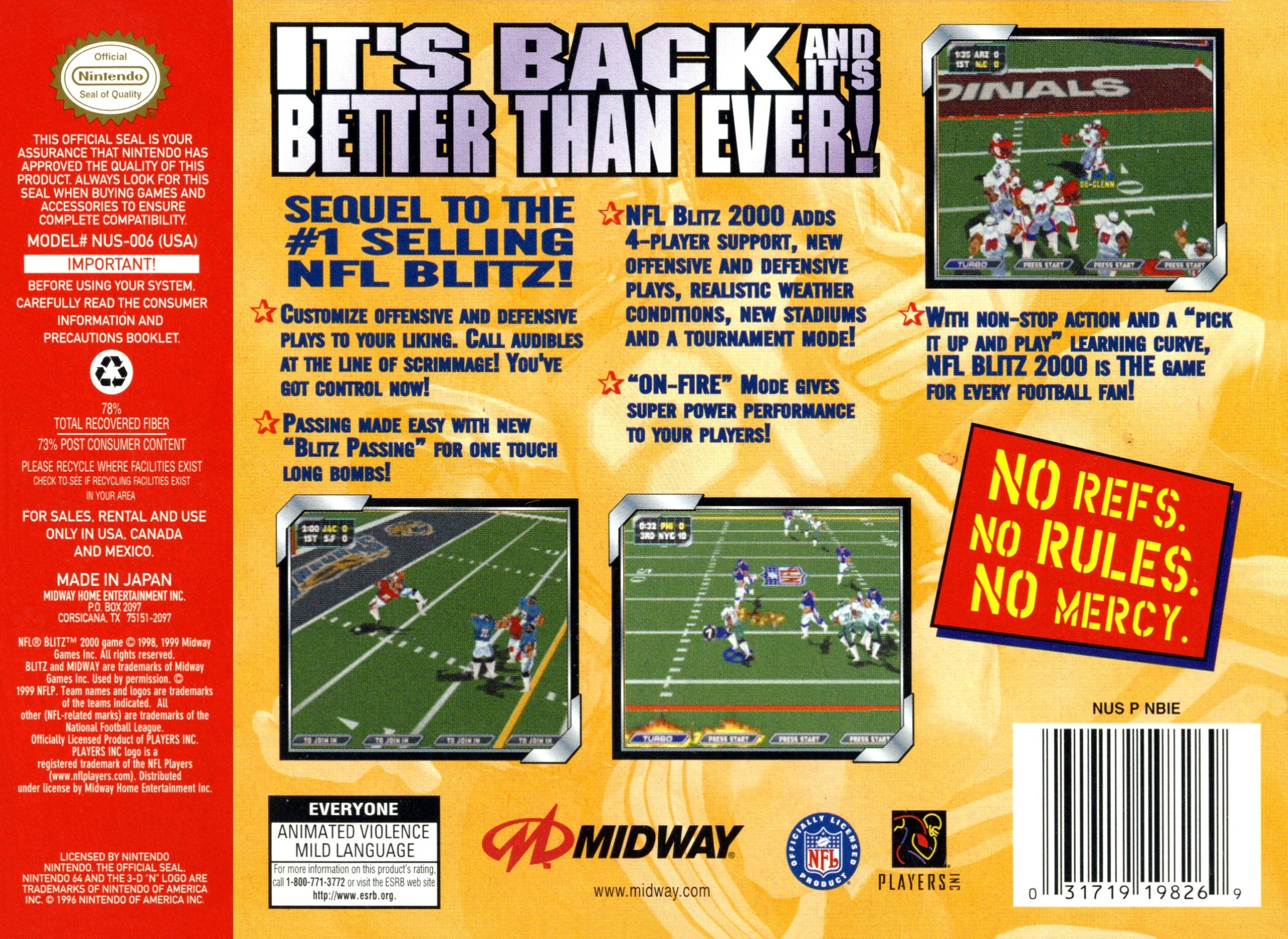 Nfl Blitz 2000 — box-2D-back (US)