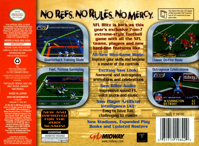 Nfl Blitz 2001 — box-2D-back (US)