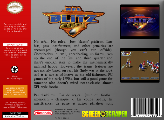 Nfl Blitz 2001 — box-2D-back (SS)