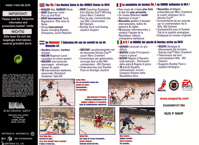 NHL 99 — box-2D-back (EU)
