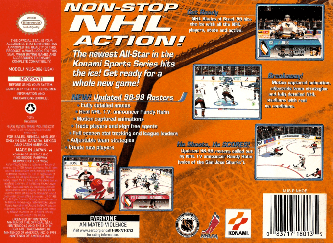 NHL Pro 99 — box-2D-back (US)