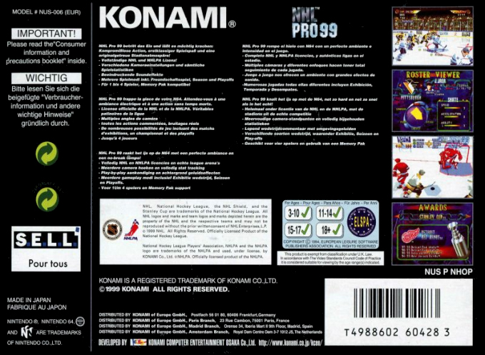 NHL Pro 99 — box-2D-back (EU)