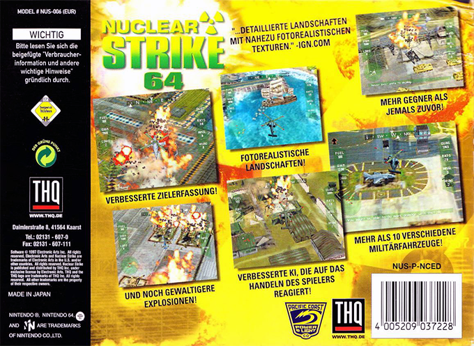 Nuclear Strike 64 — box-2D-back (DE)