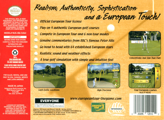 PGA European Tour Golf — box-2D-back (US)