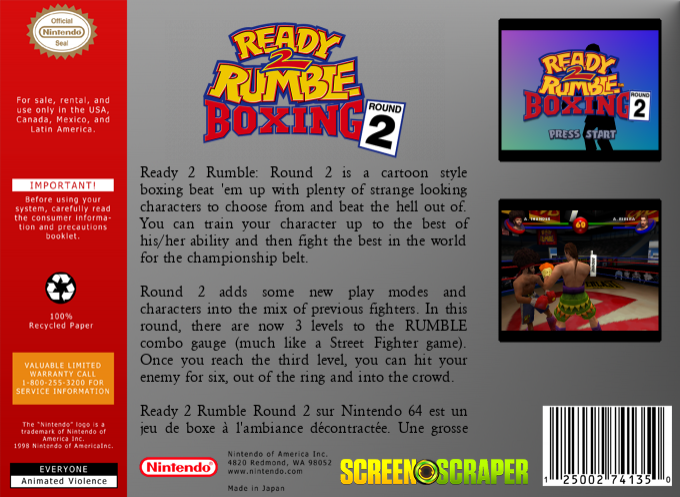 Ready 2 Rumble Boxing - Round 2 — box-2D-back (SS)