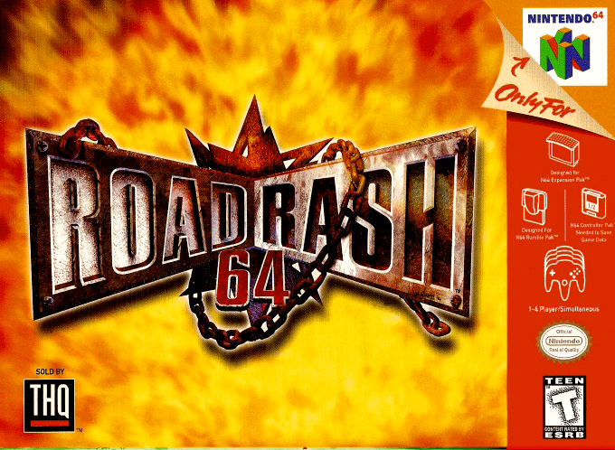 Road Rash 64 box art