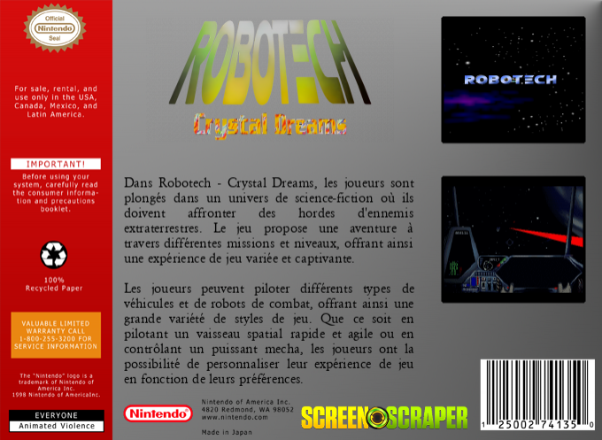 Robotech - Crystal Dreams — box-2D-back (SS)