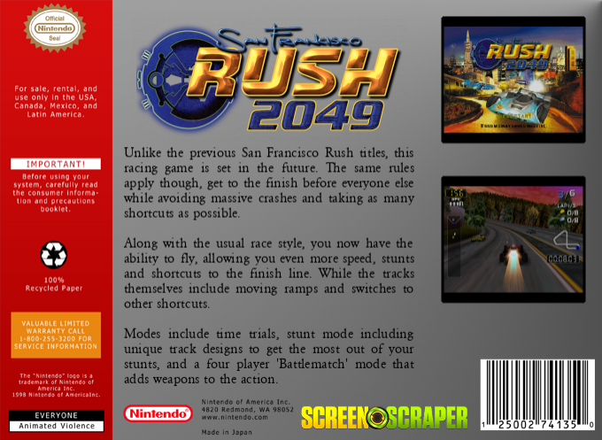 San Francisco Rush 2049 — box-2D-back (SS)