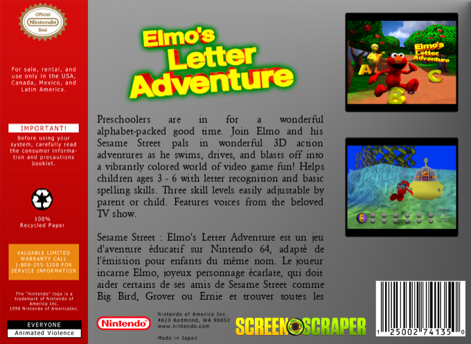 Sesame Street - Elmo's Letter Adventure — box-2D-back (SS)