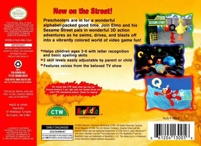 Sesame Street - Elmo's Letter Adventure — box-2D-back (US)