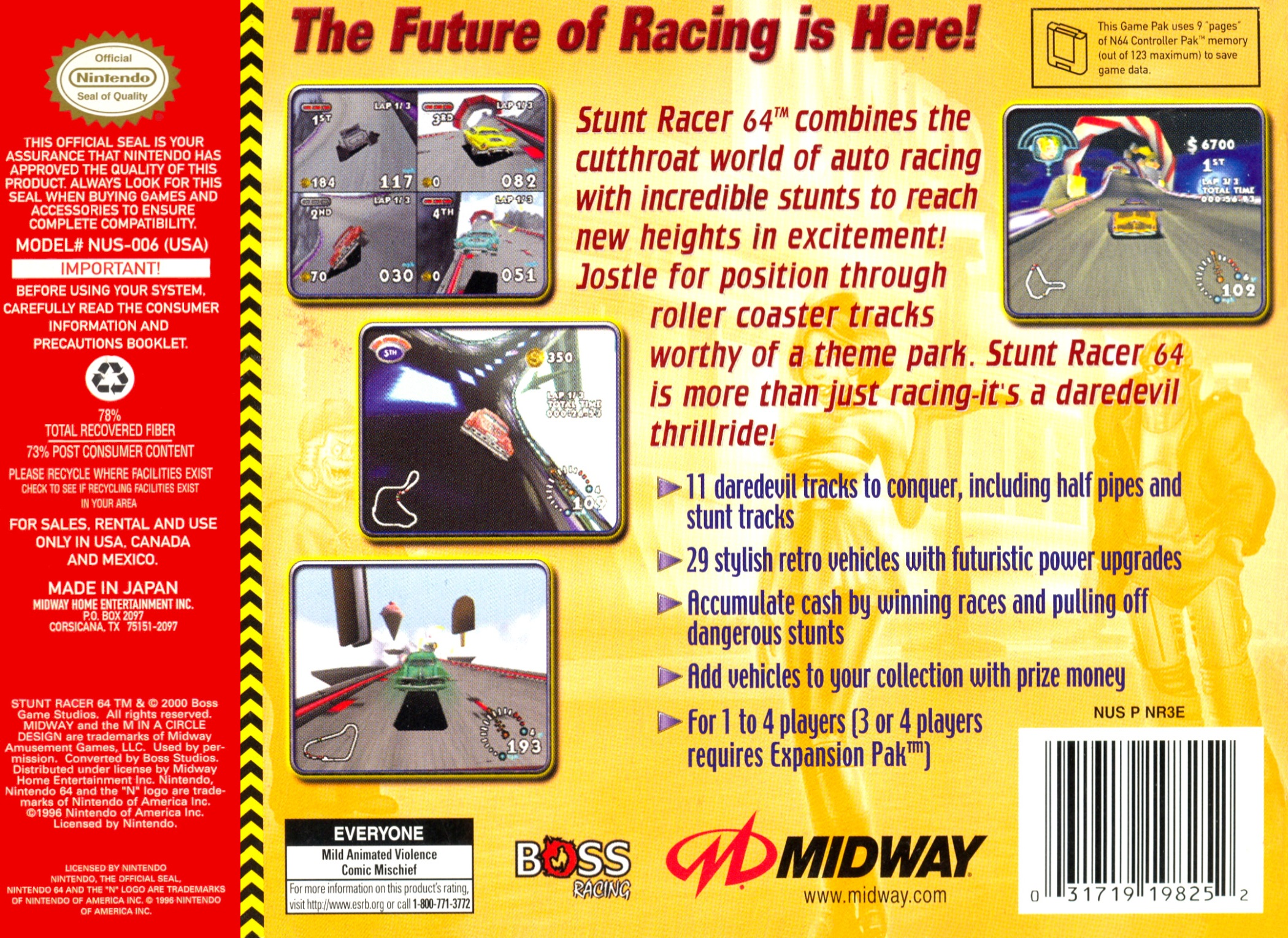 Stunt Racer 64 — box-2D-back (US)
