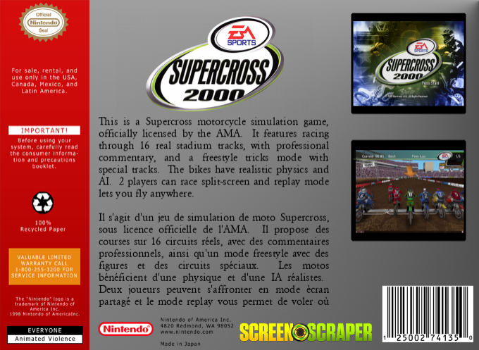 Supercross 2000 — box-2D-back (SS)