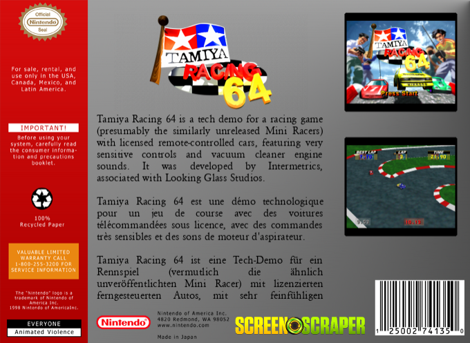 Tamiya Racing 64 — box-2D-back (SS)