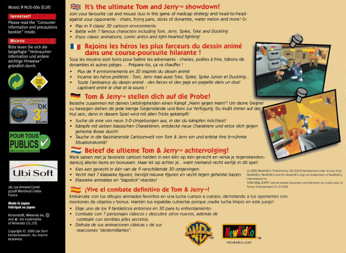 Tom and Jerry in Fists of Furry — box-2D-back (EU)