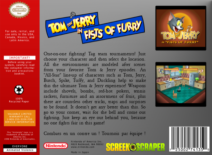 Tom and Jerry in Fists of Furry — box-2D-back (SS)