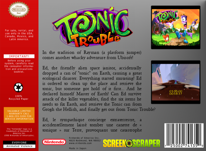 Tonic Trouble — box-2D-back (SS)