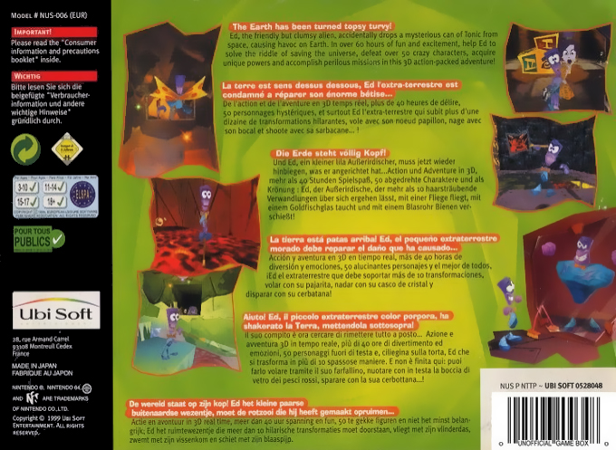 Tonic Trouble — box-2D-back (EU)