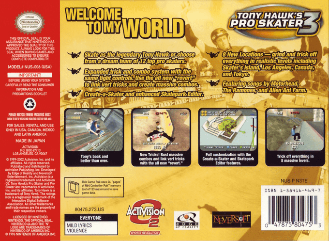 Tony Hawk's Pro Skater 3 — box-2D-back (US)