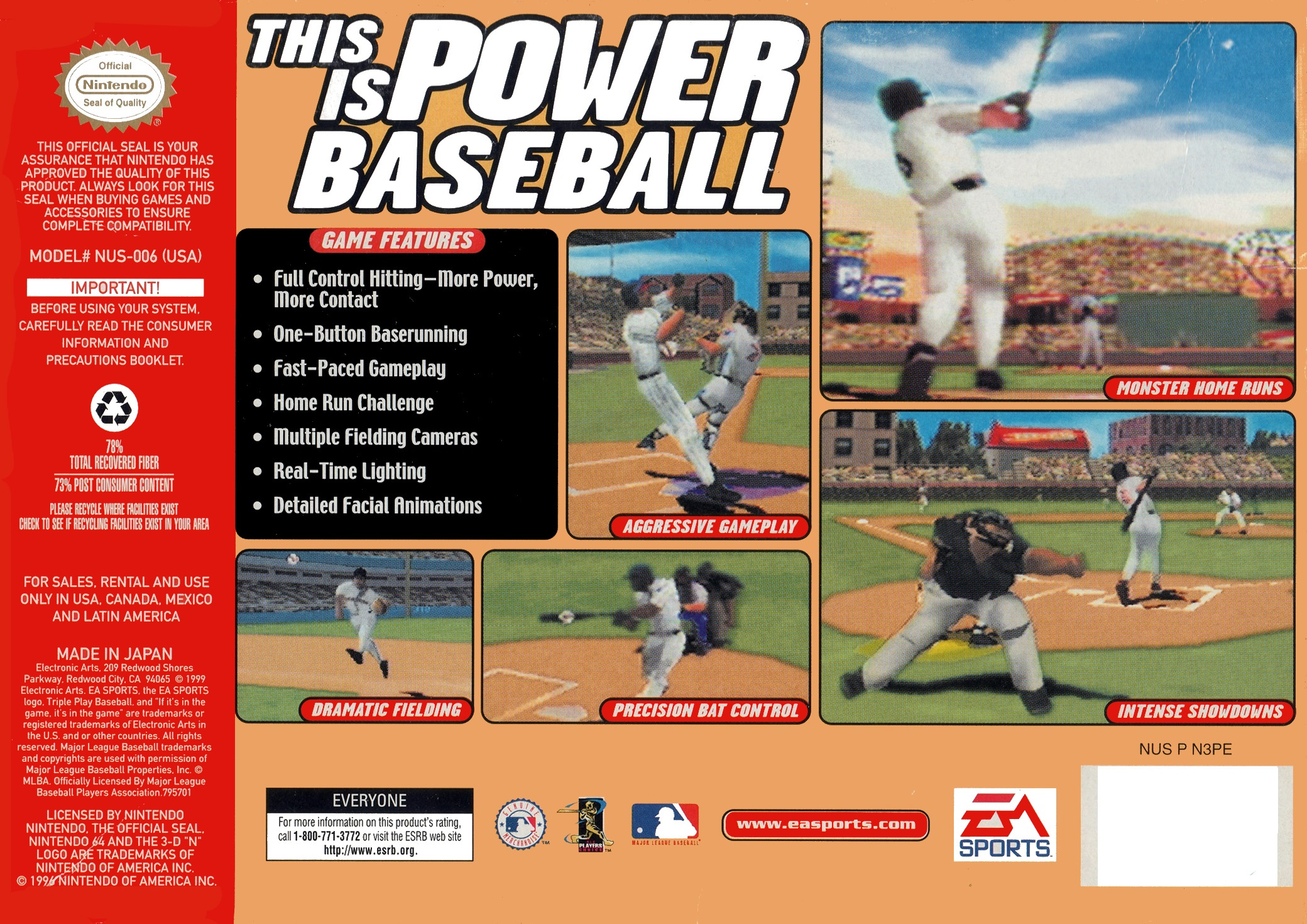 Triple Play 2000 — box-2D-back (US)