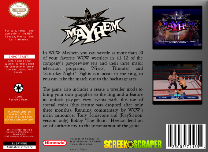 Wcw Mayhem — box-2D-back (SS)