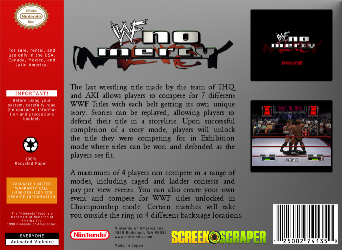 WWF No Mercy — box-2D-back (SS)