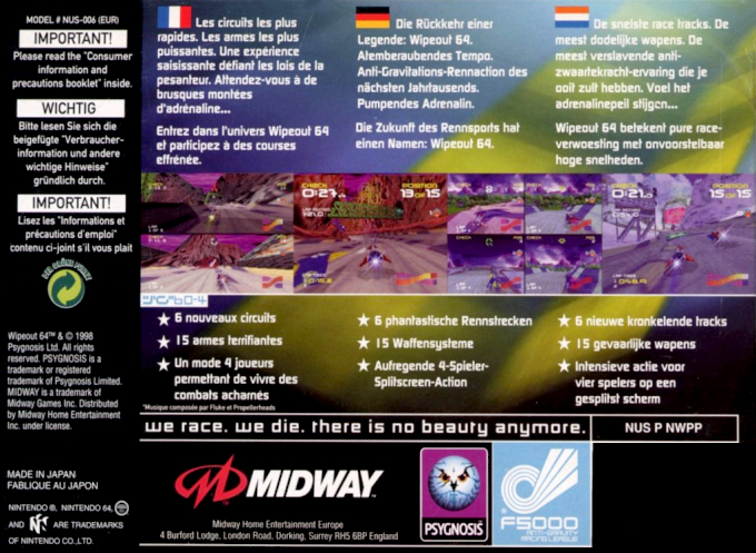 Wipeout 64 — box-2D-back (IT)