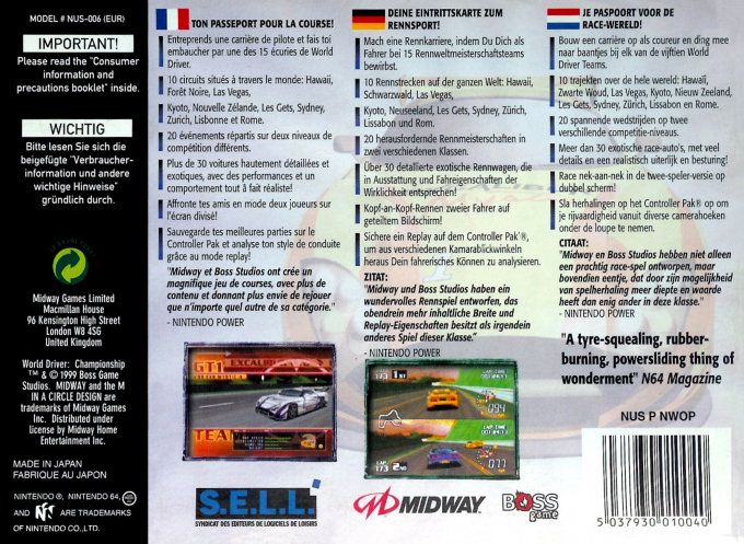 World Driver Championship — box-2D-back (EU)