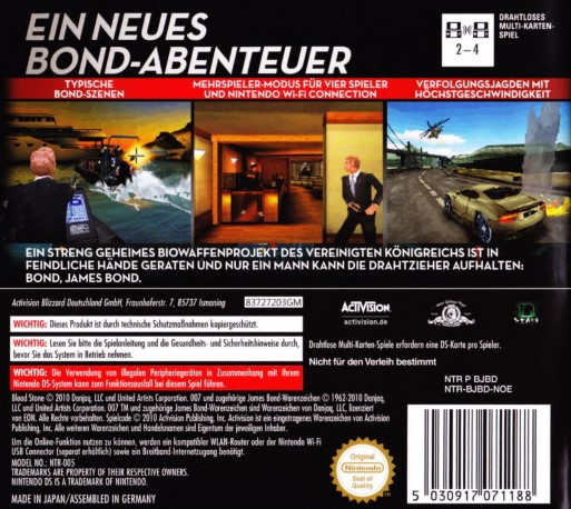 Blood Stone 007 — box-2D-back (DE)