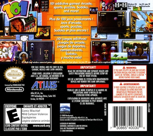 101 In 1 - Explosive Megamix — box-2D-back (US)