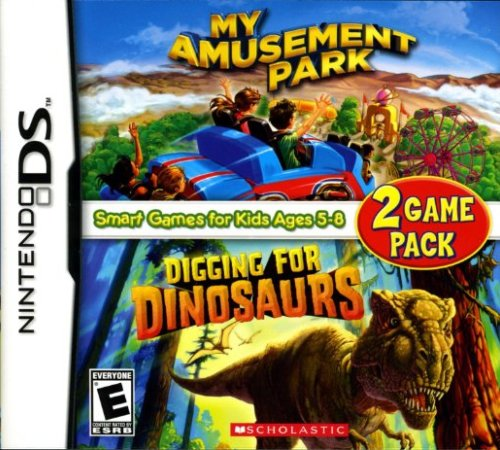 2 Game Pack - My Amusement Park  Digging For Dinosaurs box art