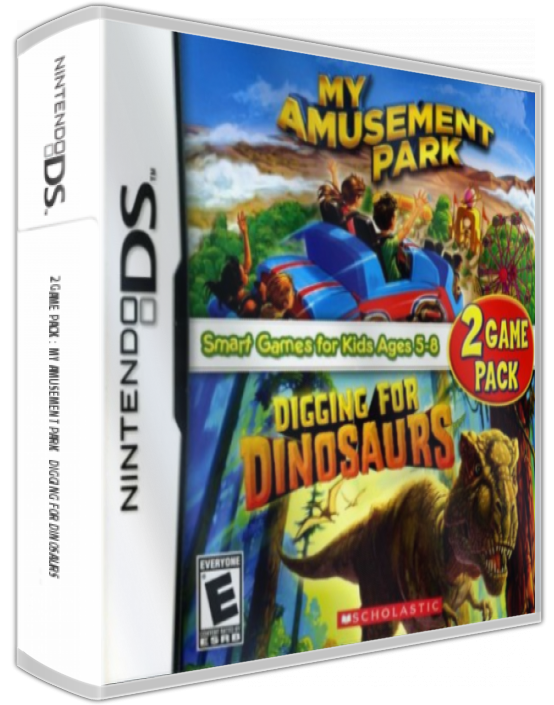 2 Game Pack - My Amusement Park  Digging For Dinosaurs — box-3D (US)
