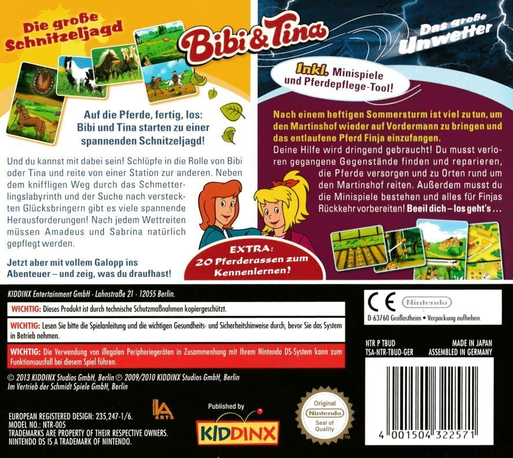 2 In 1 - Best Of Bibi Und Tina - Die Grosse Schnitzeljagd  Das Grosse Unwetter — box-2D-back (EU)