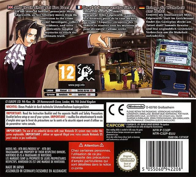 Ace Attorney Investigations - Miles Edgeworth — box-2D-back (EU)