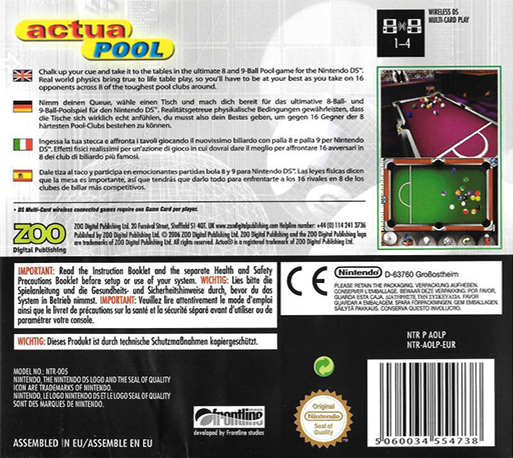 Actua Pool — box-2D-back (EU)