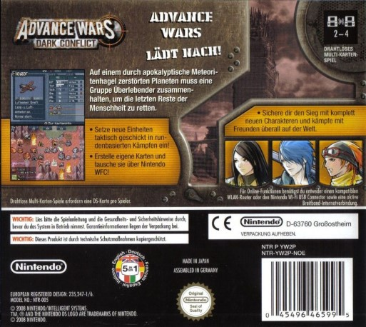 Advance Wars - Dark Conflict — box-2D-back (DE)