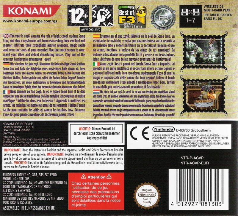 Castlevania - Dawn Of Sorrow — box-2D-back (EU)