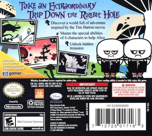 Alice Au Pays Des Merveilles — box-2D-back (US)