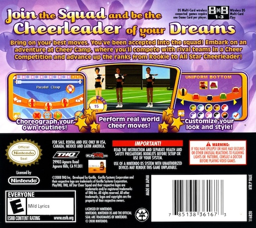 All Star Cheer Squad — box-2D-back (US)