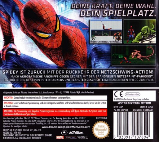 Amazing Spider-man, The — box-2D-back (DE)