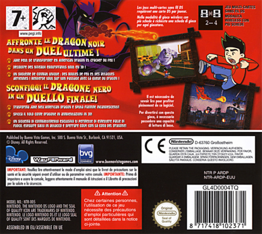 American Dragon - Jake Long - Attack Of The Dark Dragon — box-2D-back (FR)