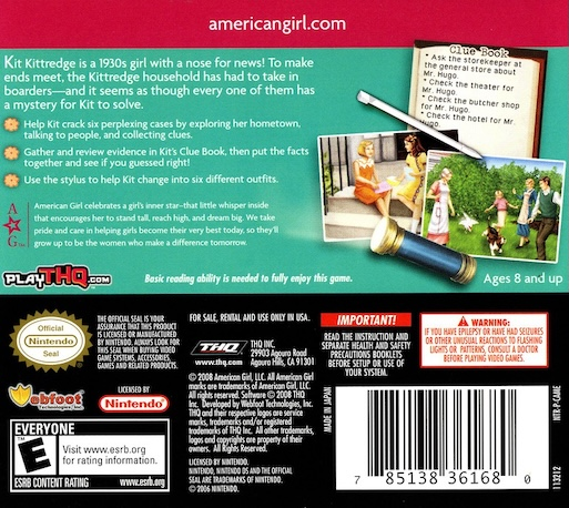 American Girl - Kit Mystery Challenge! — box-2D-back (US)