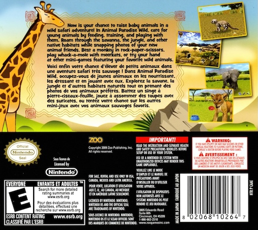 Animal Paradise Wild — box-2D-back (US)