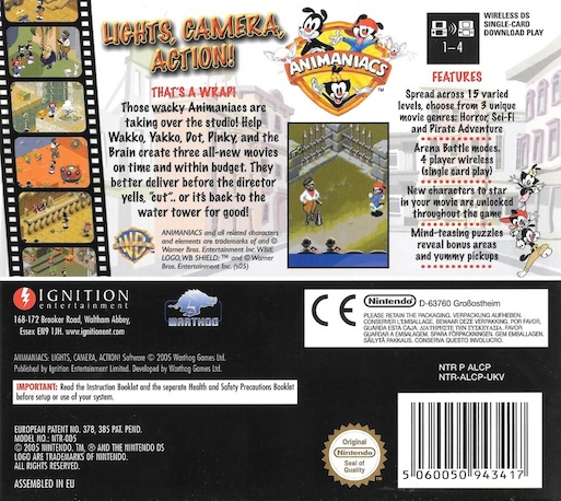 Animaniacs - Lights Camera Action ! — box-2D-back (EU)