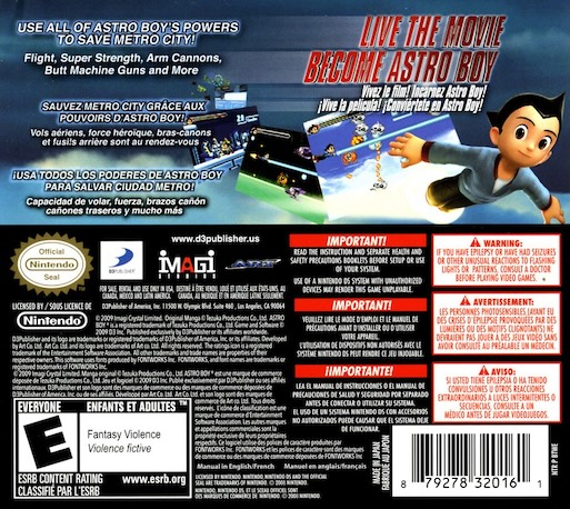 Astro Boy - The Video Game — box-2D-back (US)