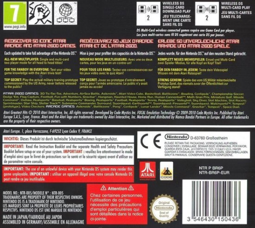 Atari Greatest Hits - Volume 1 — box-2D-back (GR)