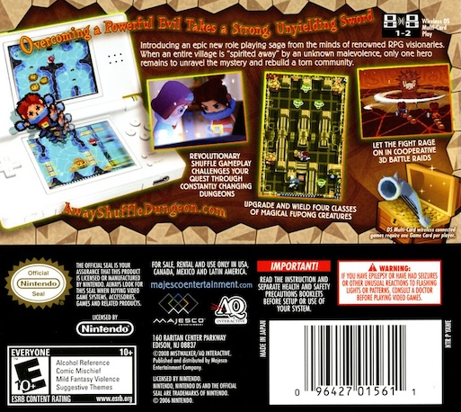 Away - Shuffle Dungeon — box-2D-back (US)
