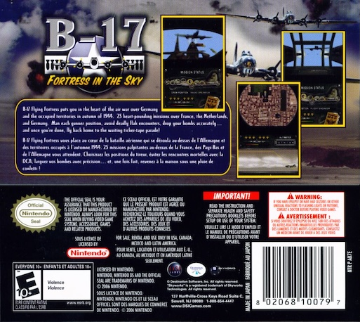 B-17 Fortress In The Sky — box-2D-back (US)